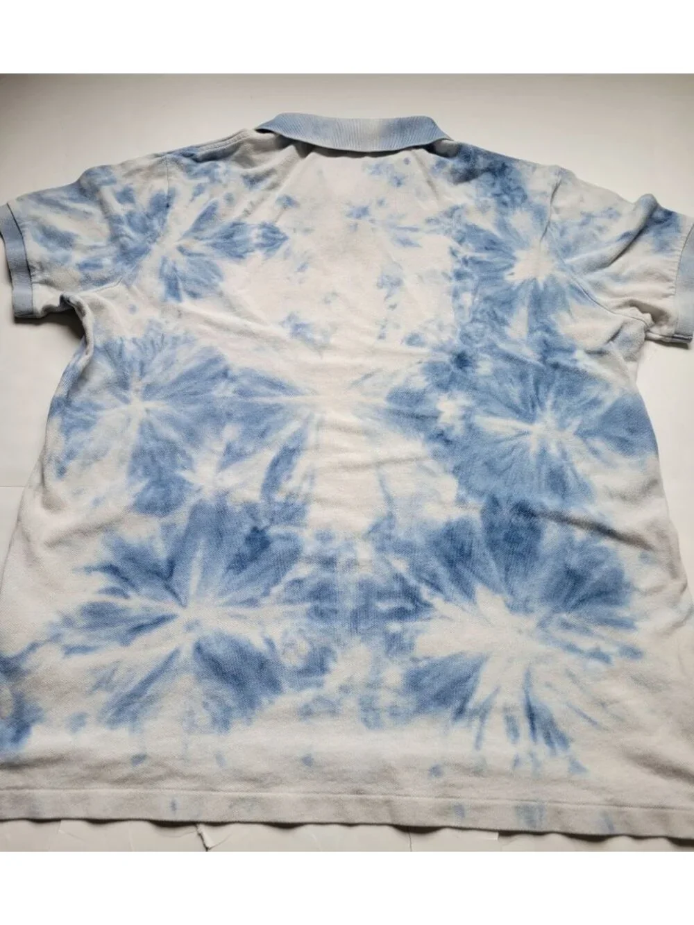 Polo Ralph Lauren polo shirt blue and white tie-dye embroidered logo Size XL